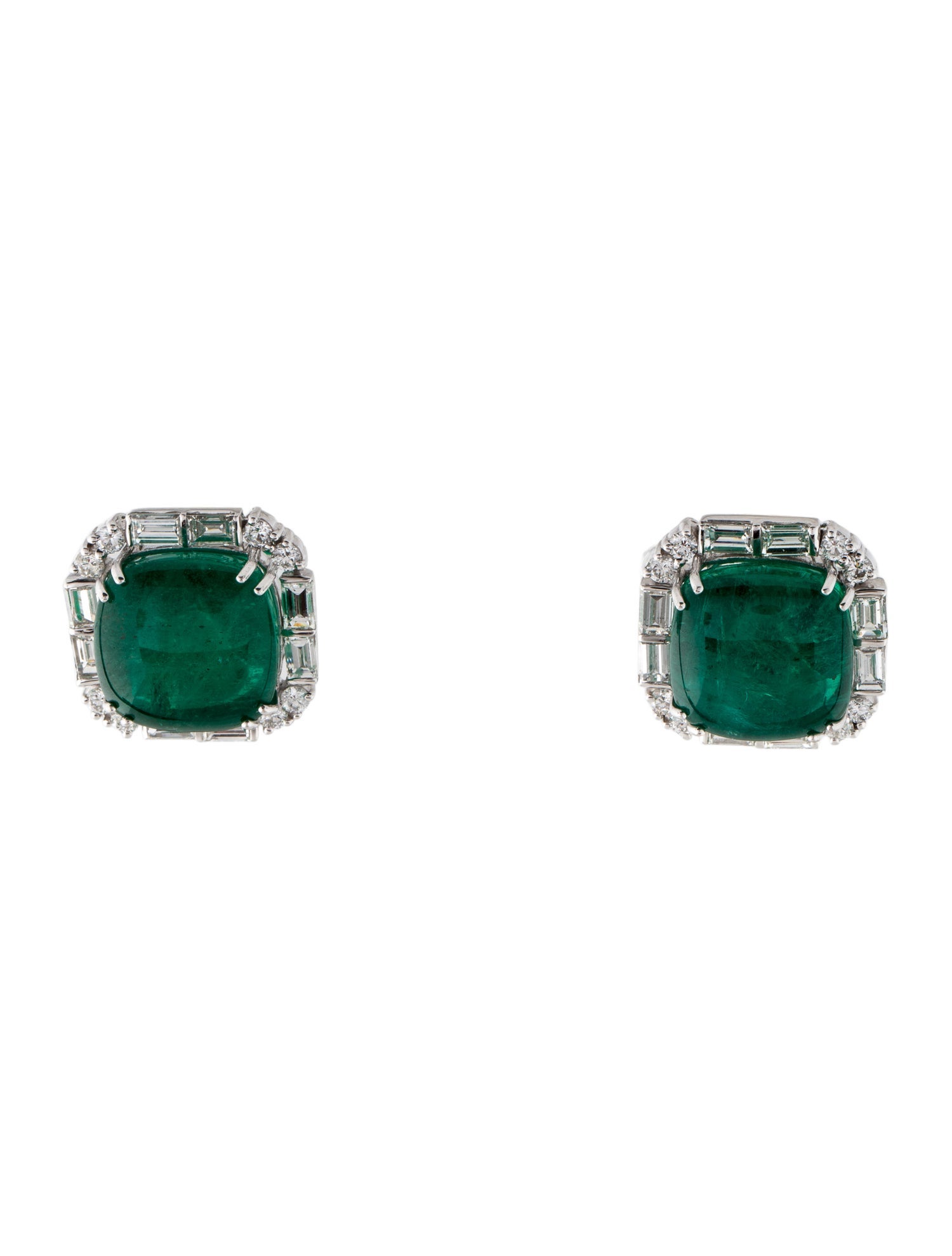 Emsaru 18K Emerald & Diamond Convertible Earclips
