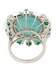 Emsaru 18K 13.97ct Turquoise, Emerald & Diamond Cocktail Ring