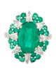 Emsaru 18K 3.83ctw Emerald & Diamond Cocktail Ring