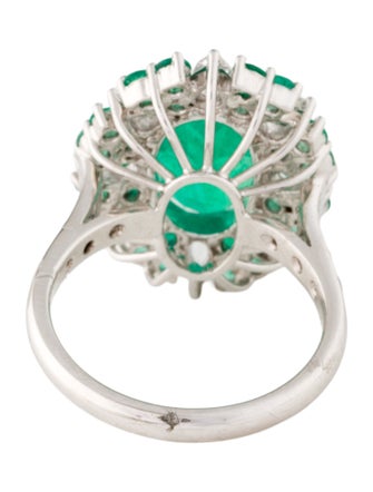 Emsaru 18K 3.83ctw Emerald & Diamond Cocktail Ring