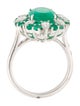 Emsaru 18K 3.83ctw Emerald & Diamond Cocktail Ring