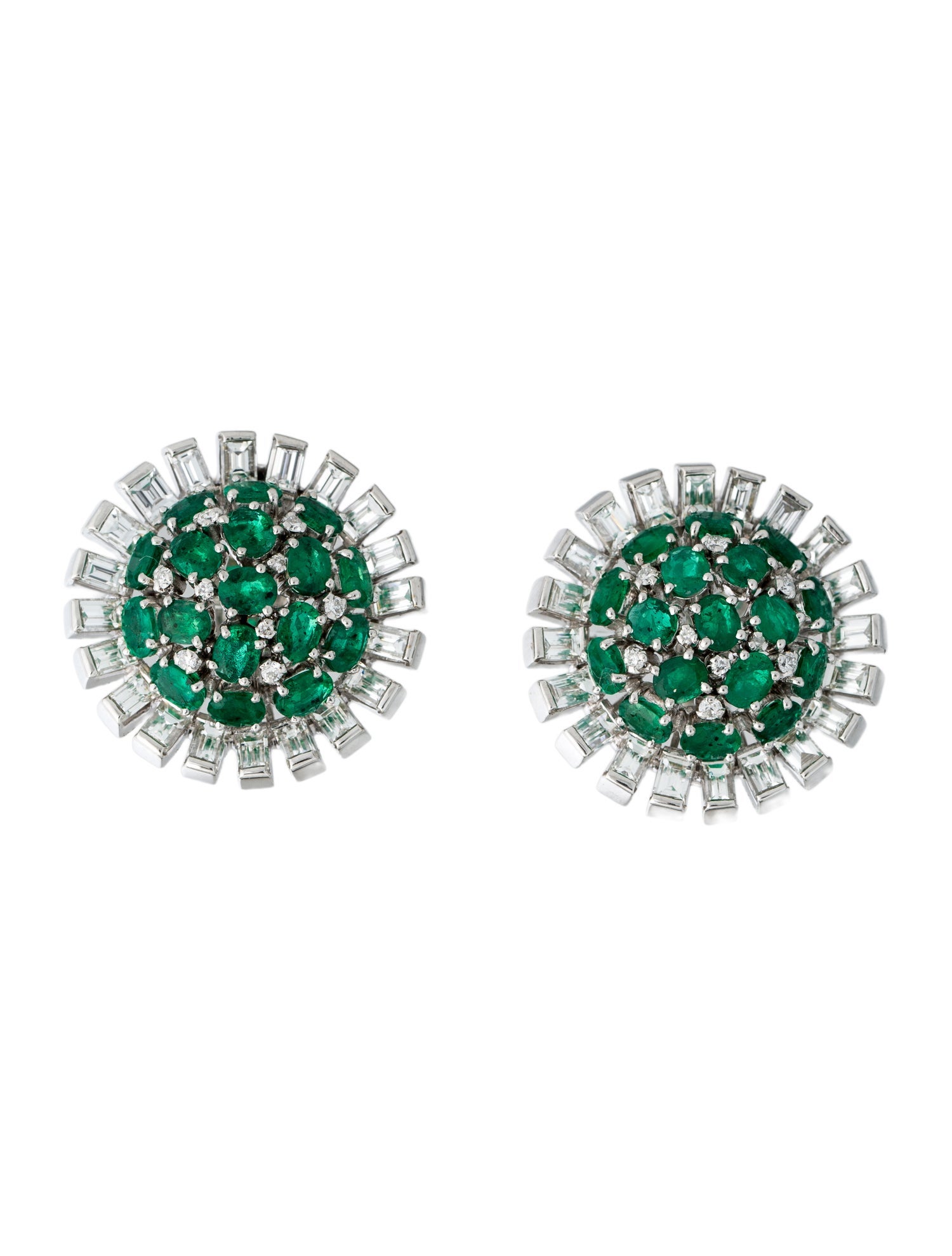Emsaru 18K Emerald & Sapphire Diamond Earclip Earrings