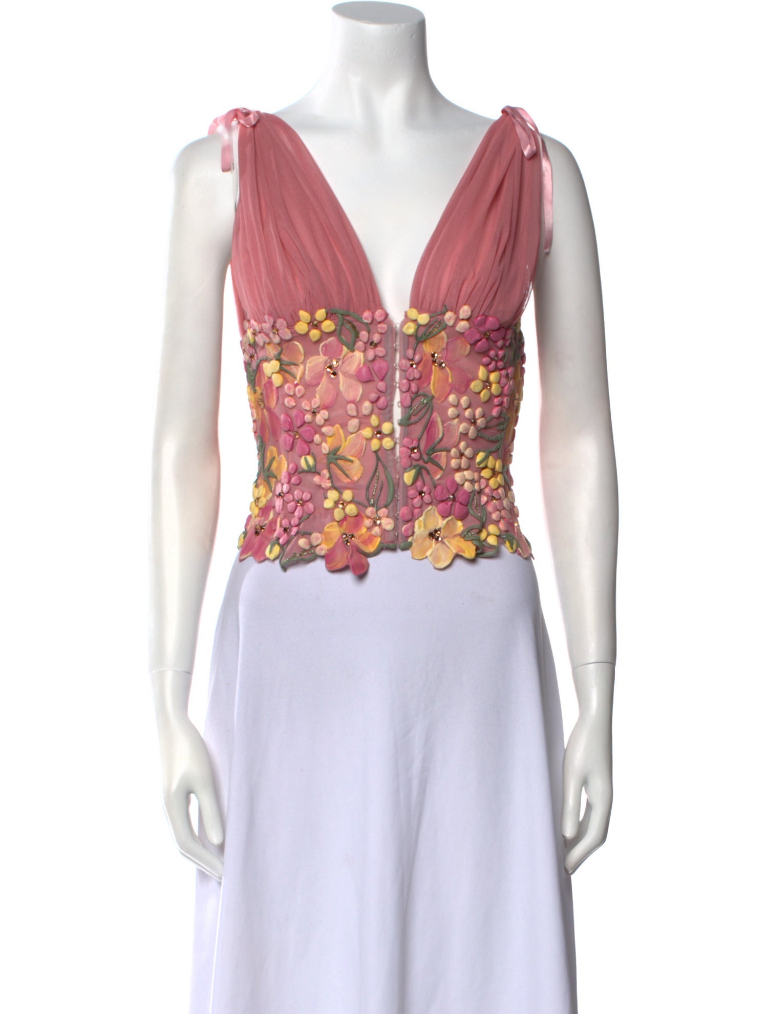 Ema Savahl Floral Print V-Neck Crop Top