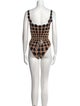 Ema Savahl Polka Dot Print Square Neckline Bodysuit