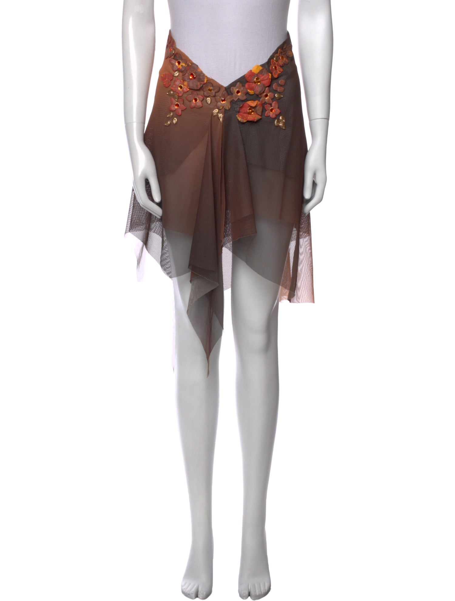 Ema Savahl Crystal Embellishments Midi Length Skirt