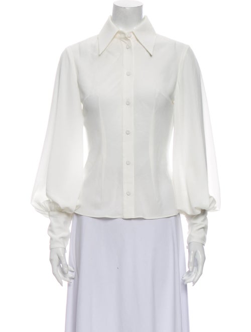Emilia Wickstead Long Sleeve Button-Up Top White