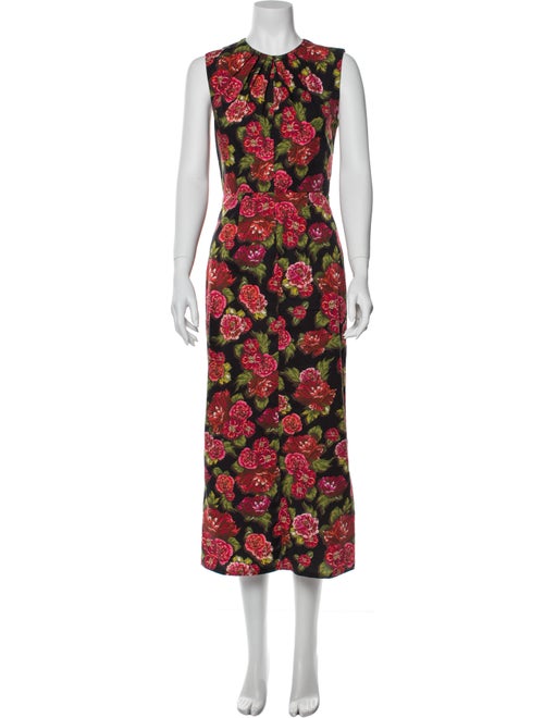 Emilia Wickstead Floral Print Midi Length Dress Bl