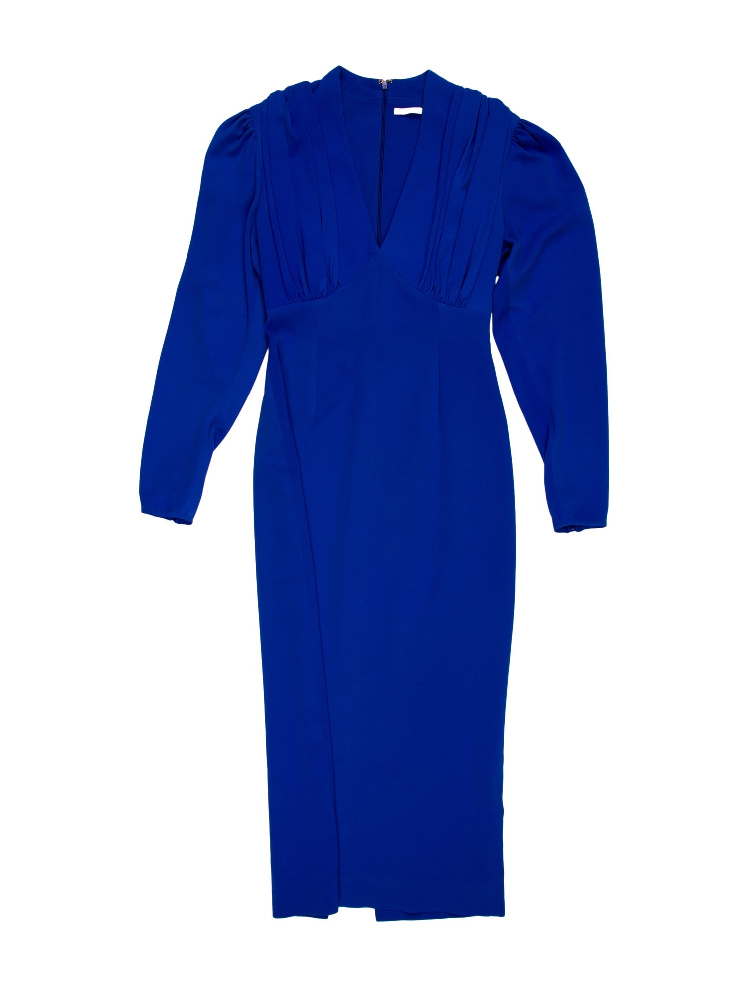Emilia Wickstead Mock Neck Long Dress in Blue, Women's US2, UK6 | XS