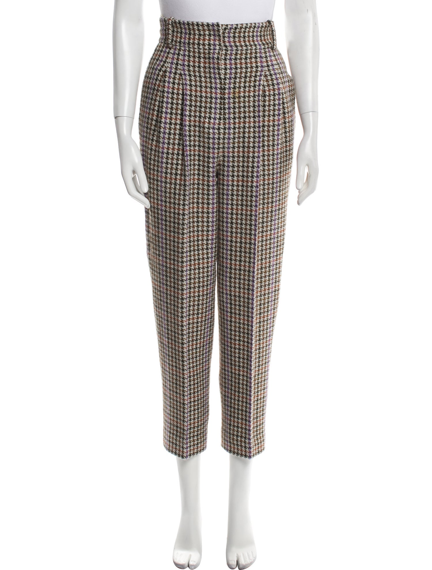 Emilia Wickstead Houndstooth Print Straight Leg Pants