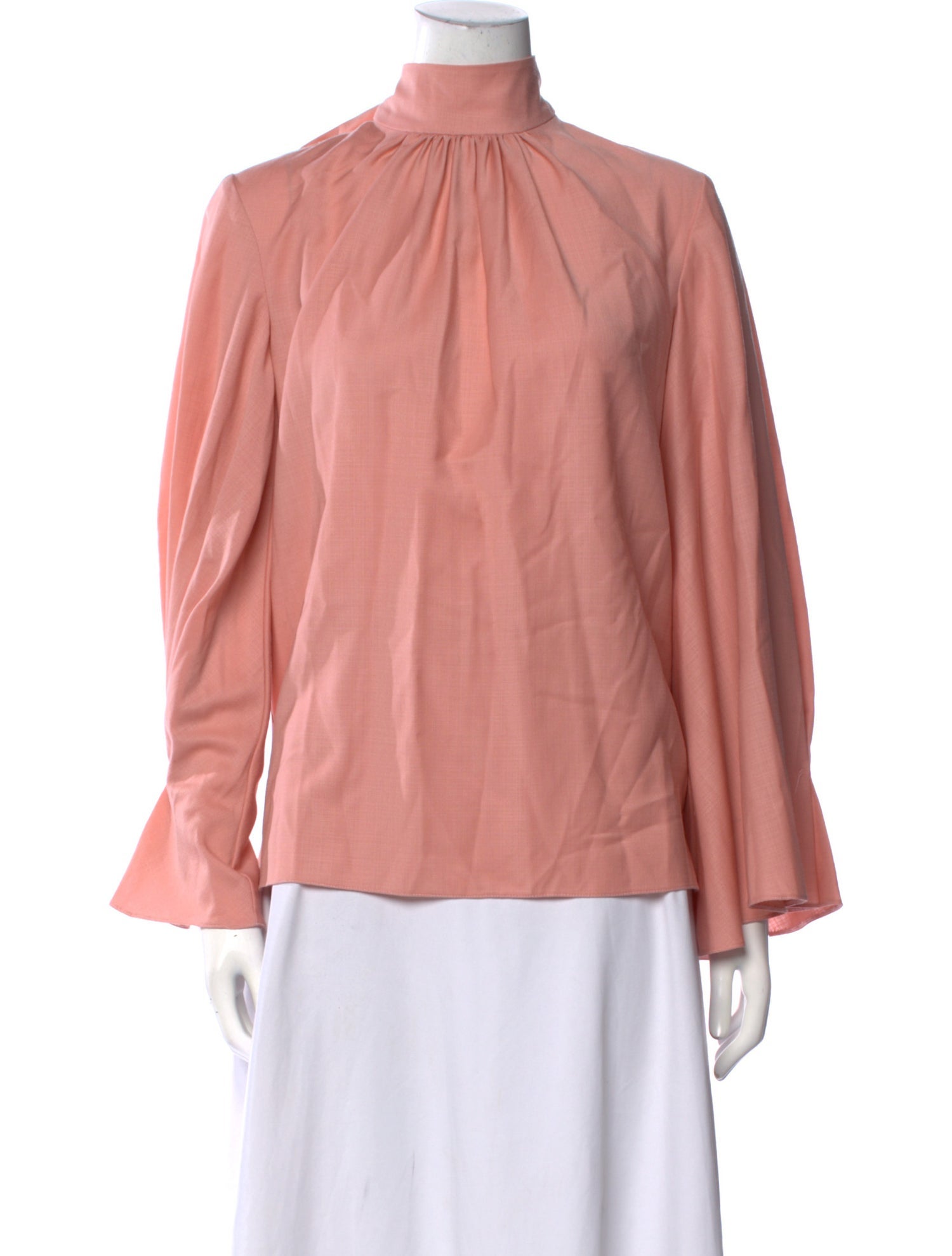 Emilia Wickstead Virgin Wool Mock Neck Blouse