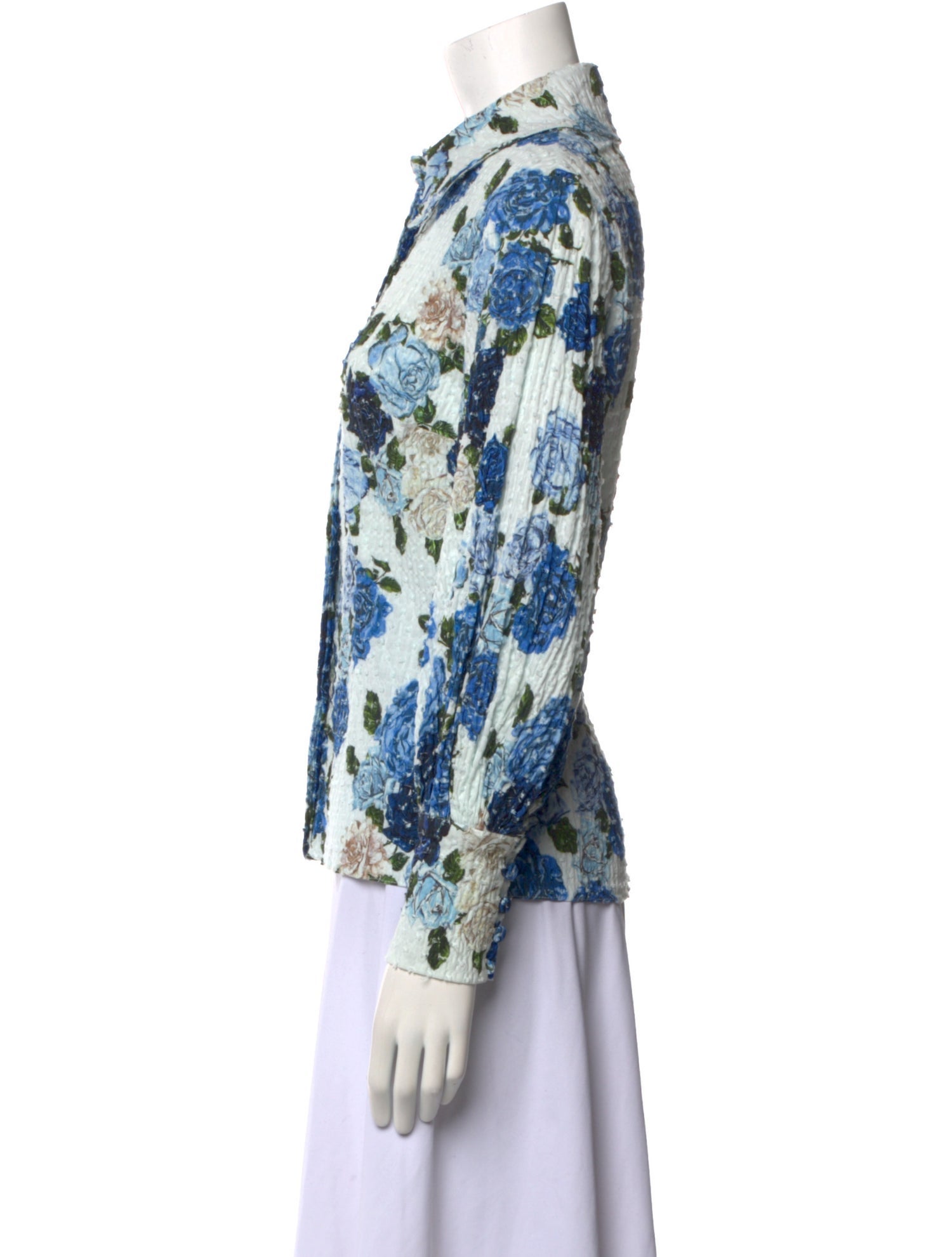 Emilia Wickstead Floral Print Long Sleeve Button-Up Top