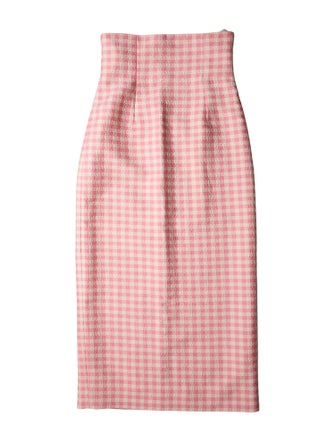 Emilia Wickstead Plaid Print Midi Length Skirt