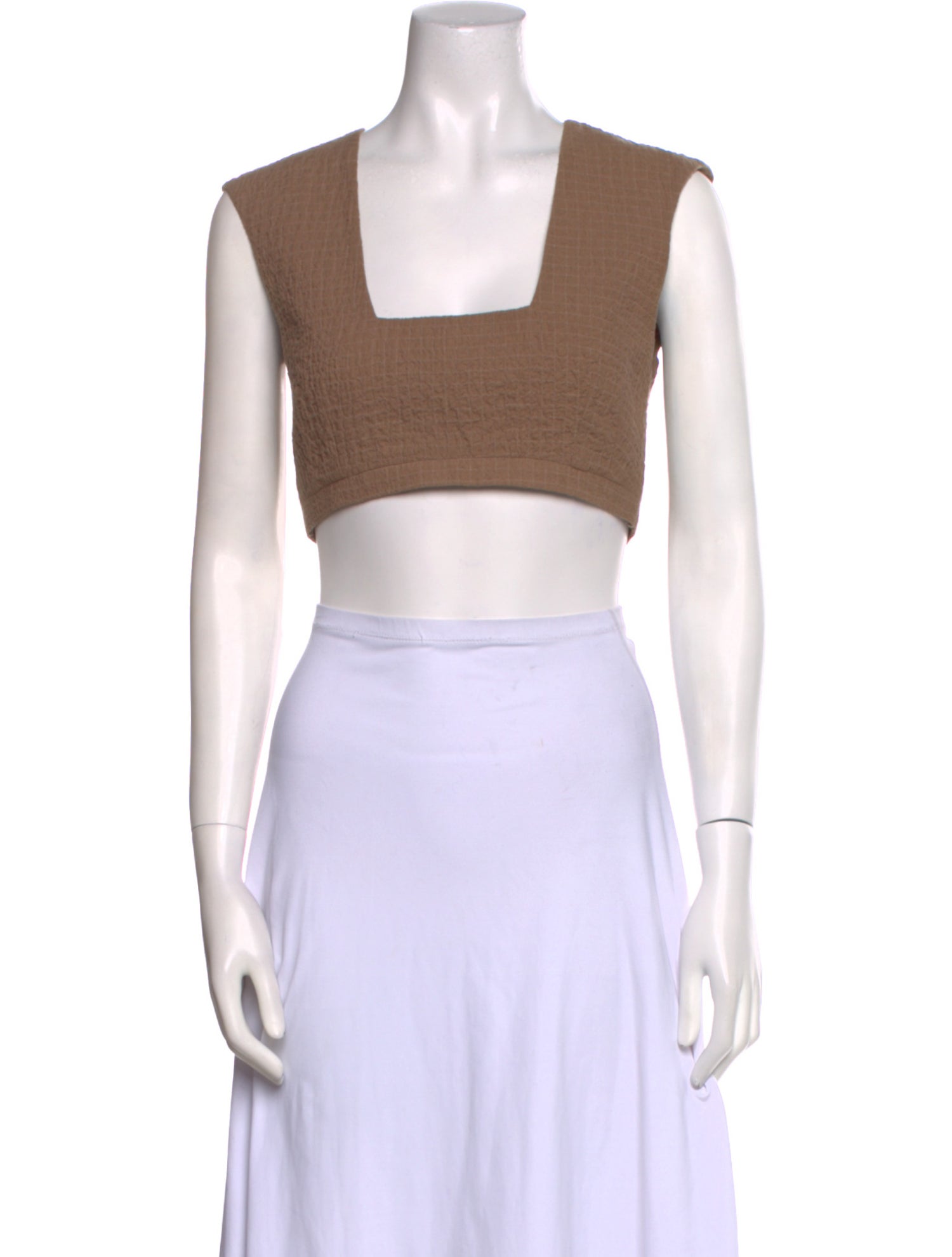 Emilia Wickstead Square Neckline Sleeveless Crop Top