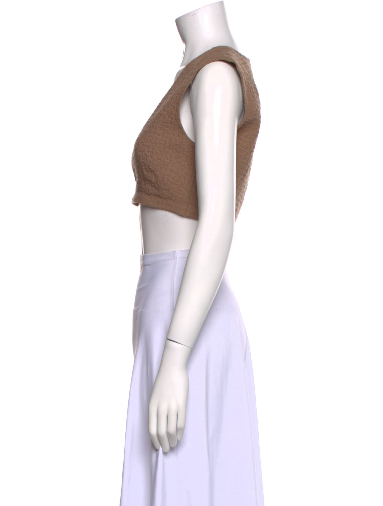 Emilia Wickstead Square Neckline Sleeveless Crop Top