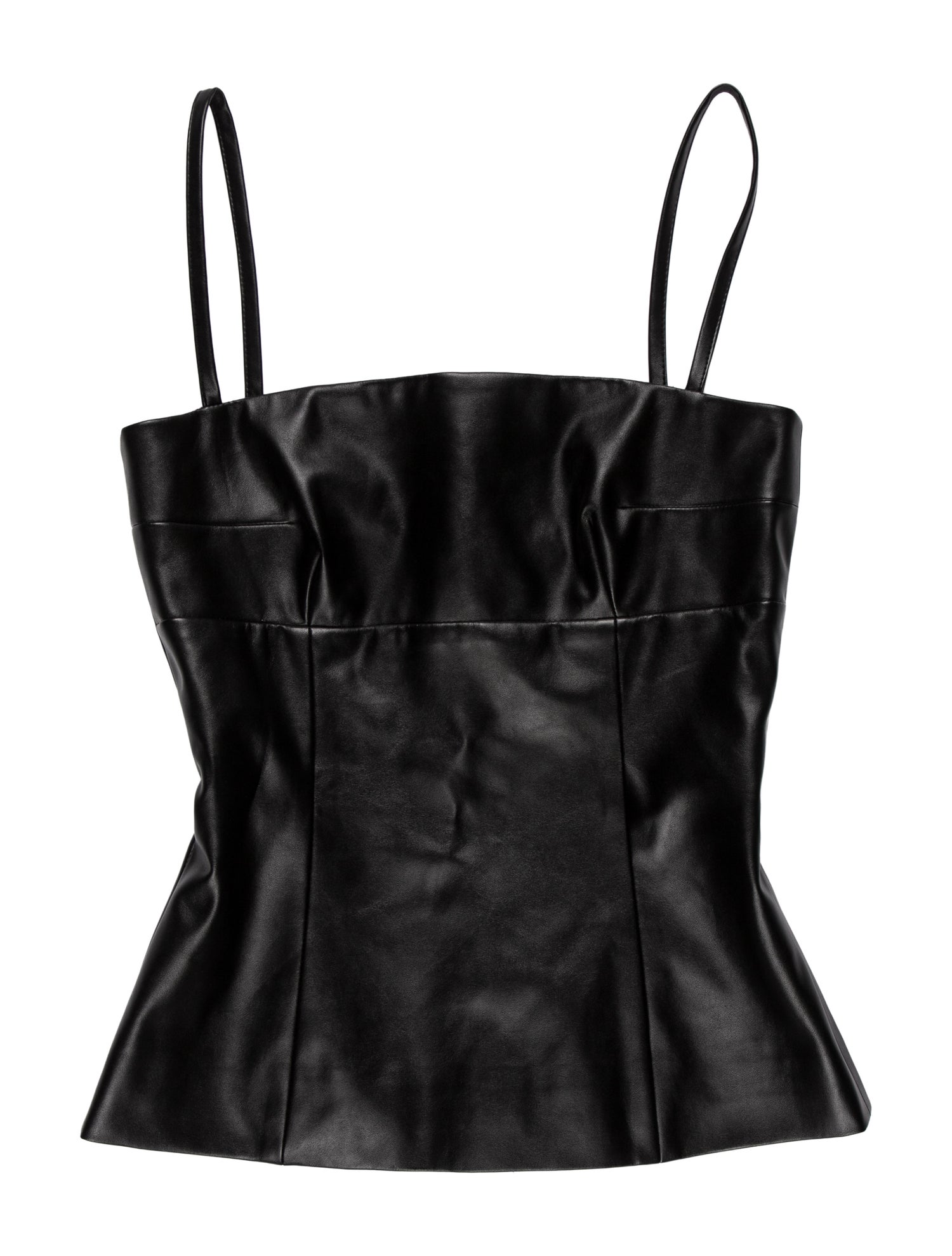 Emilia Wickstead Faux Leather Square Neckline Top