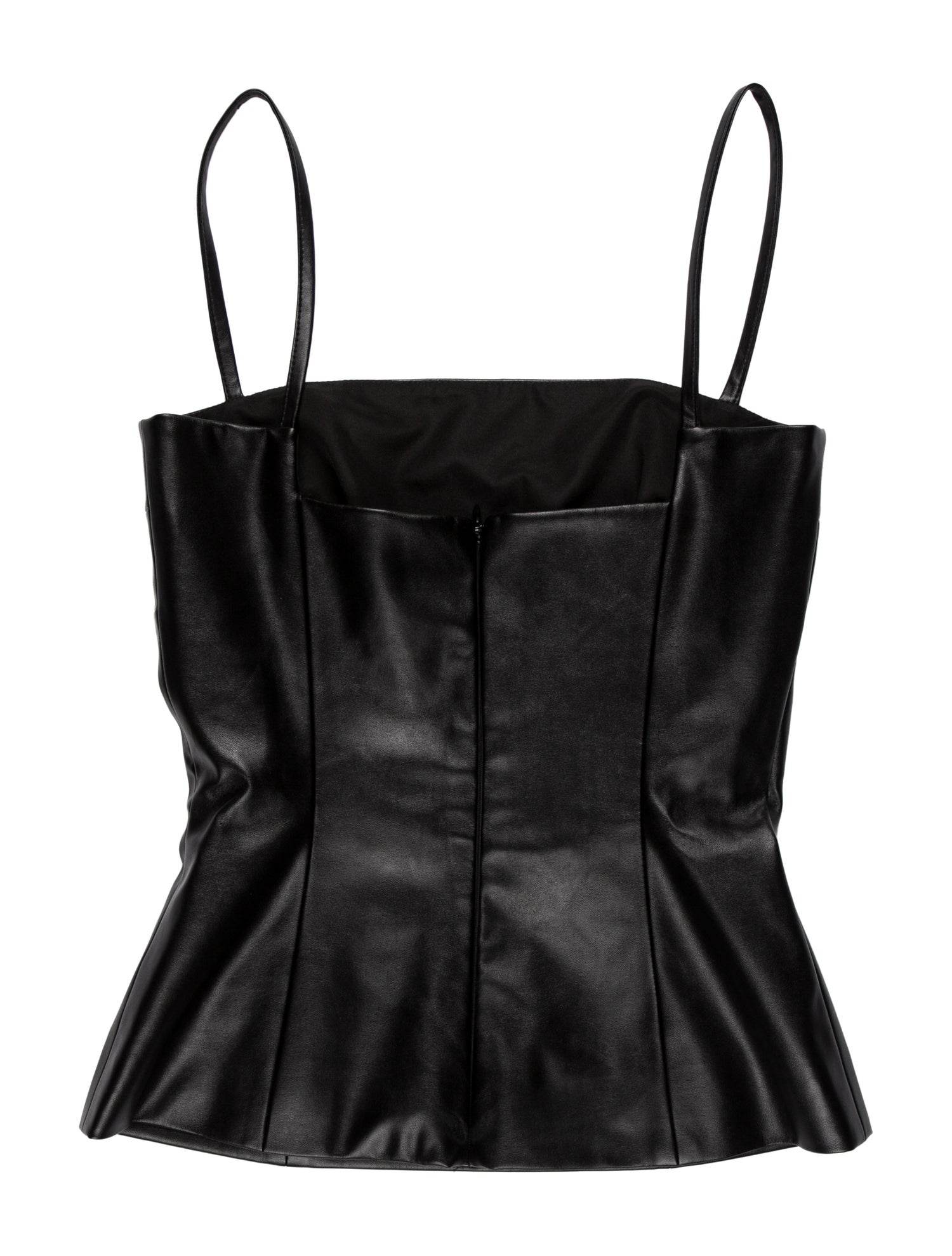 Emilia Wickstead Faux Leather Square Neckline Top