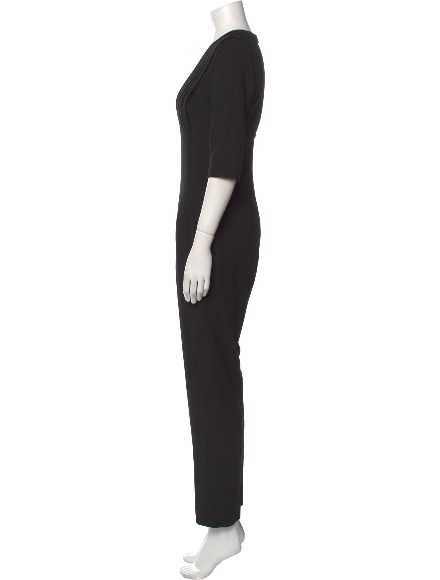 Emilia Wickstead Wool Plunge Neckline Jumpsuit