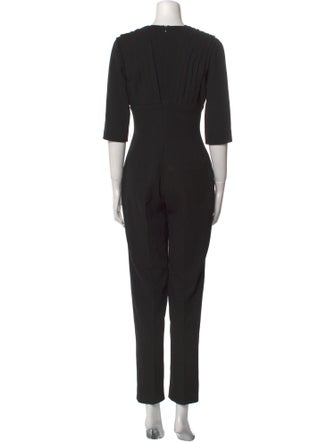 Emilia Wickstead Wool Plunge Neckline Jumpsuit