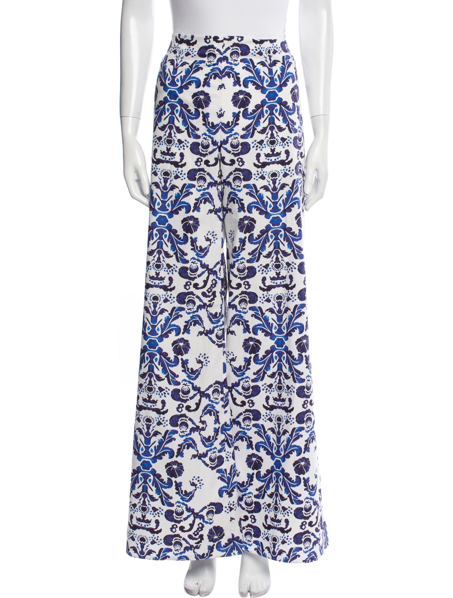 Emilia Wickstead Floral Print Wide Leg Pants