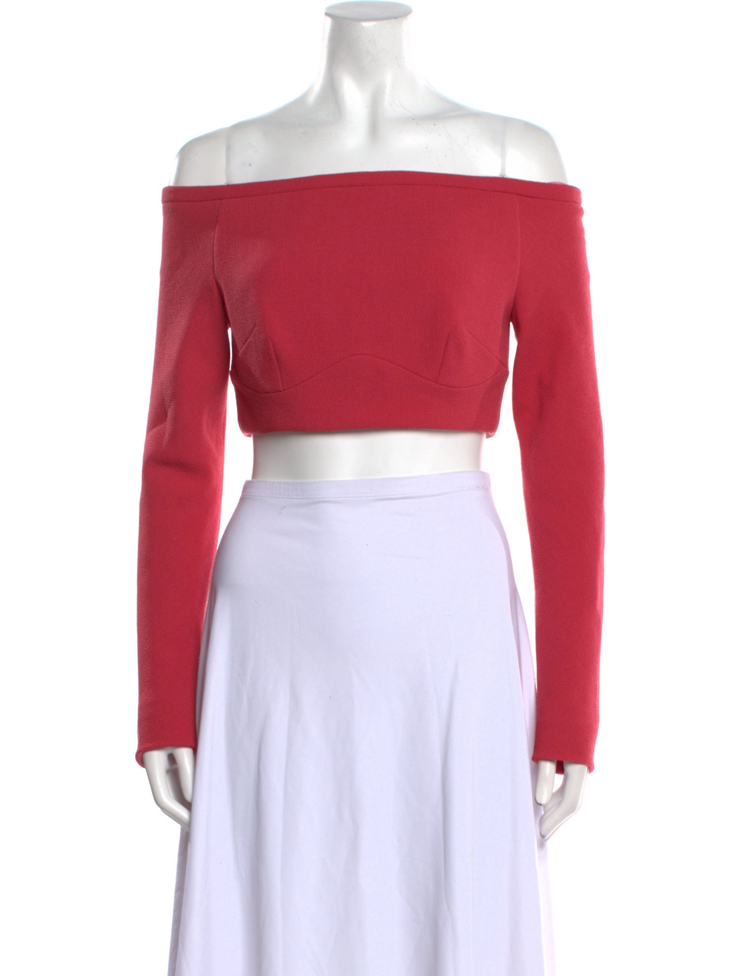Emilia Wickstead Wool Off-The-Shoulder Crop Top