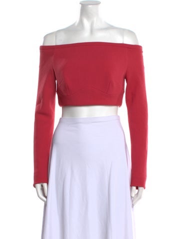 Emilia Wickstead Tops Wool Off-The-Shoulder Crop Top Us2, UK6 | XS