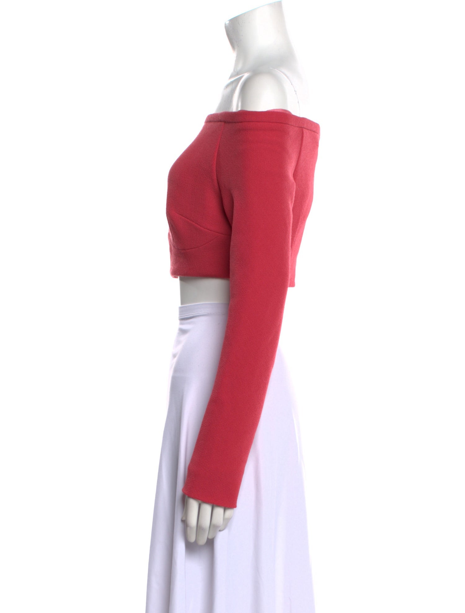 Emilia Wickstead Wool Off-The-Shoulder Crop Top