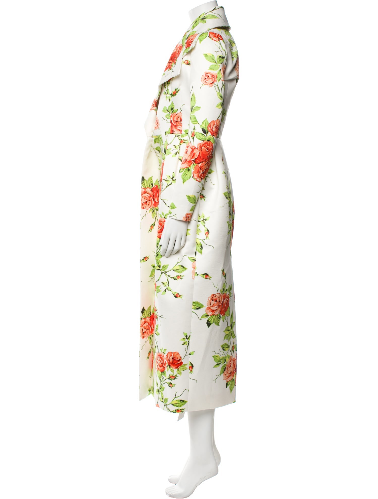 Emilia Wickstead Floral Print Faux Fur Coat w/ Tags