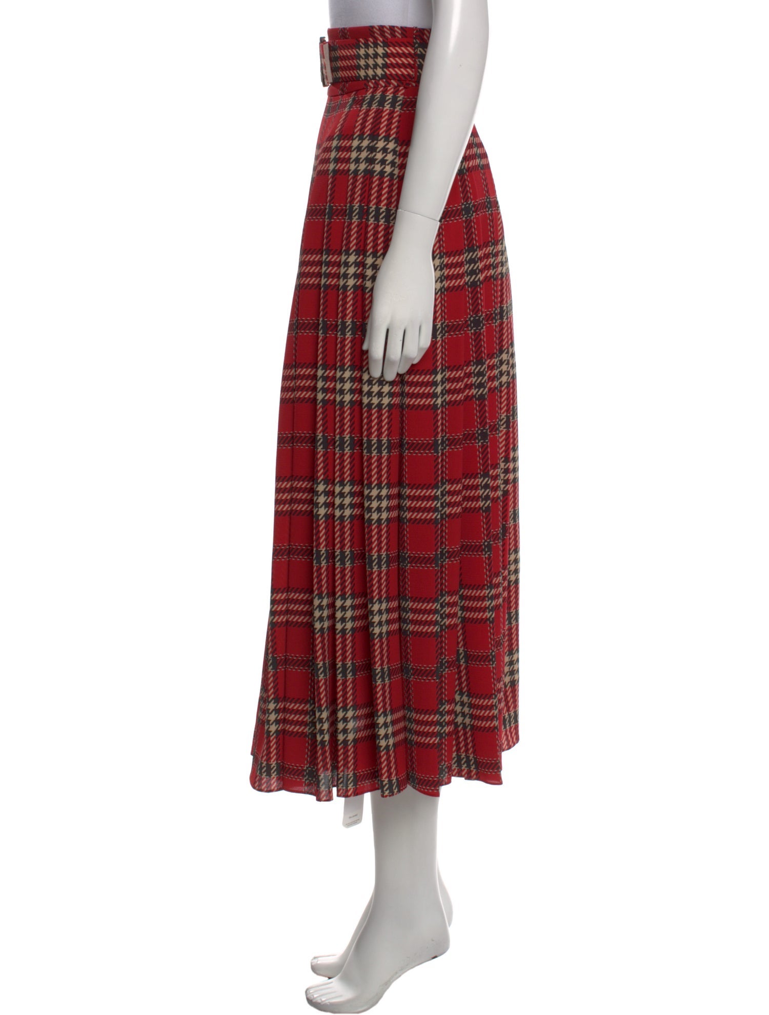 Emilia Wickstead Plaid Print Midi Length Skirt