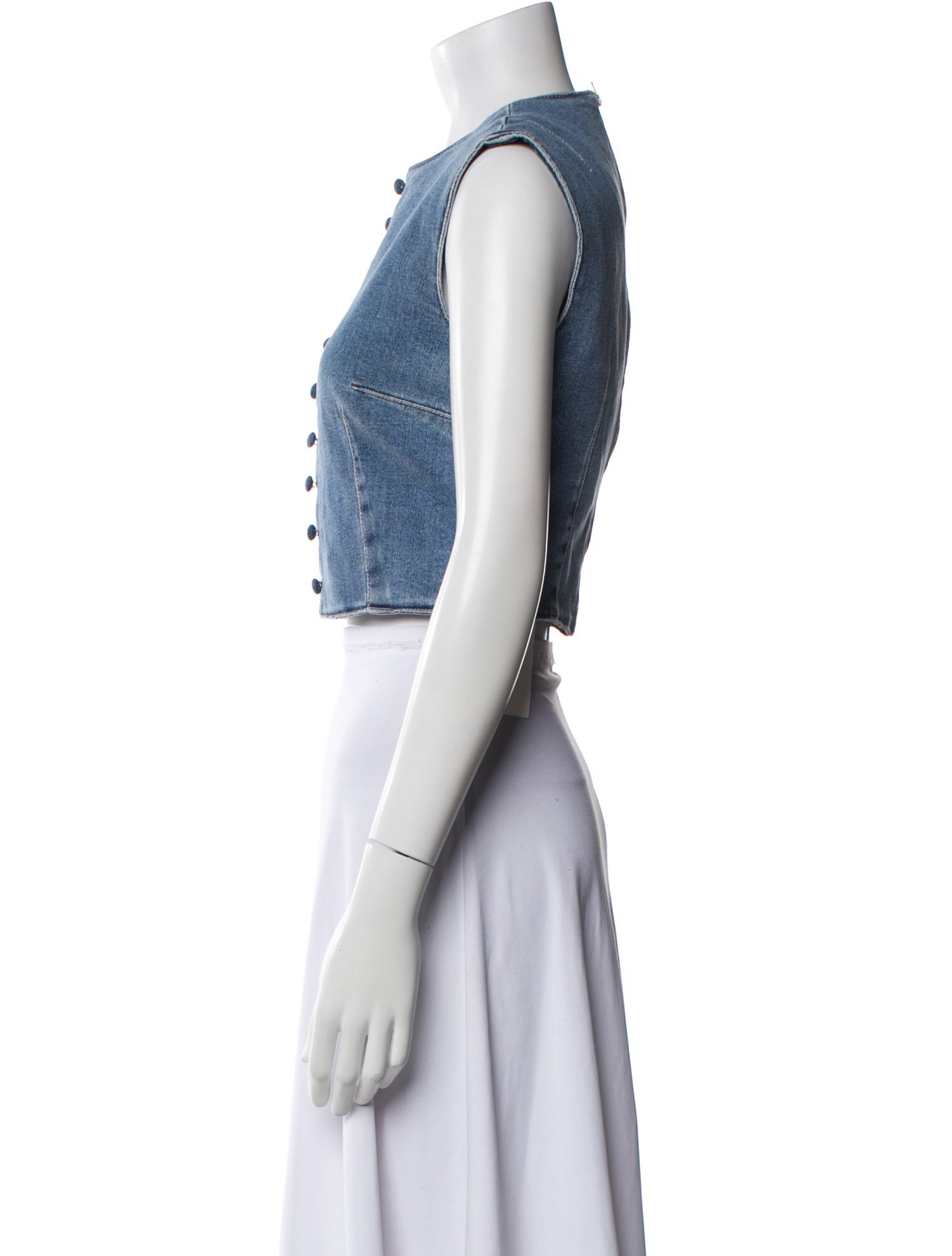 Emilia Wickstead Crew Neck Sleeveless Crop Top