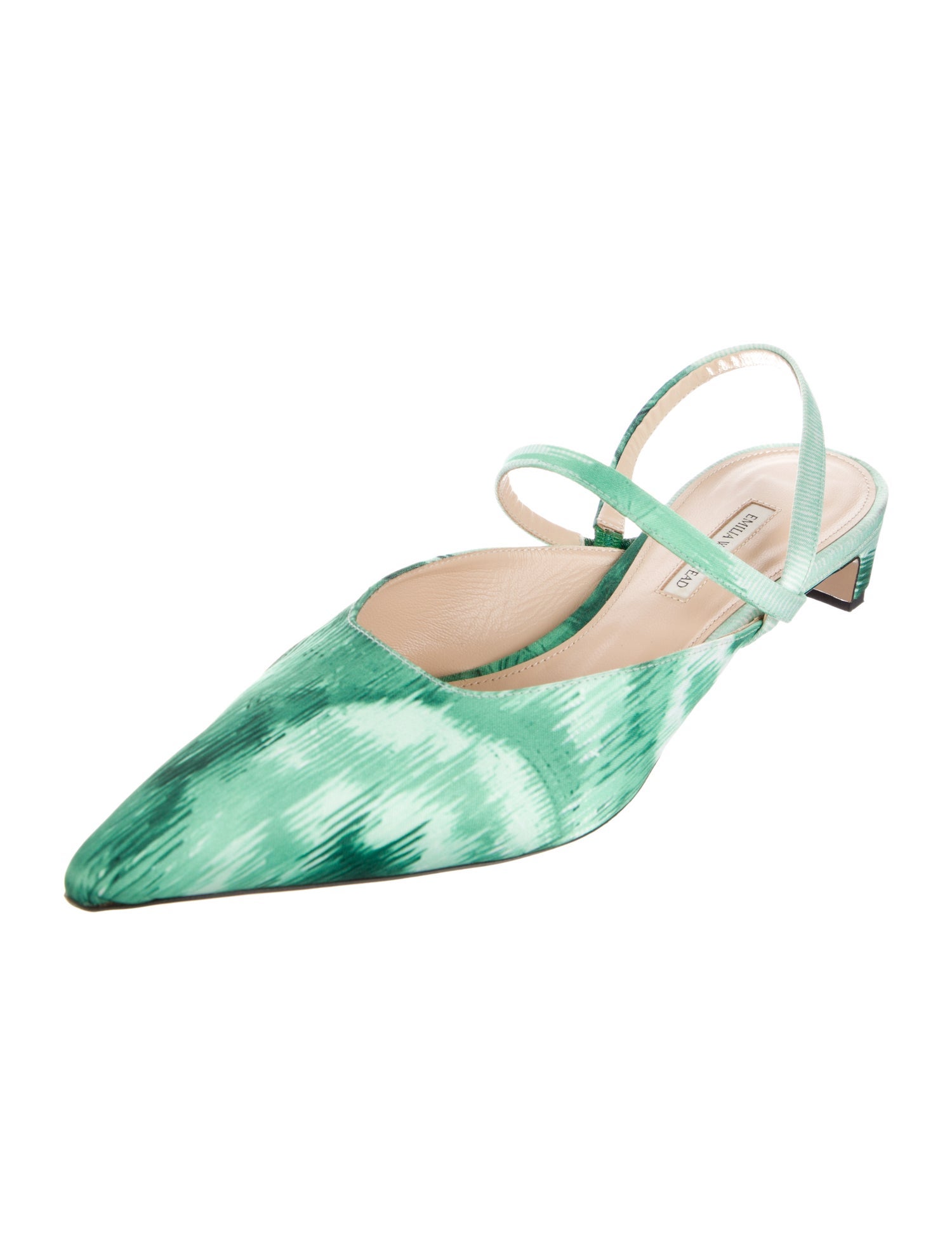 Emilia Wickstead Satin Slingback Flats