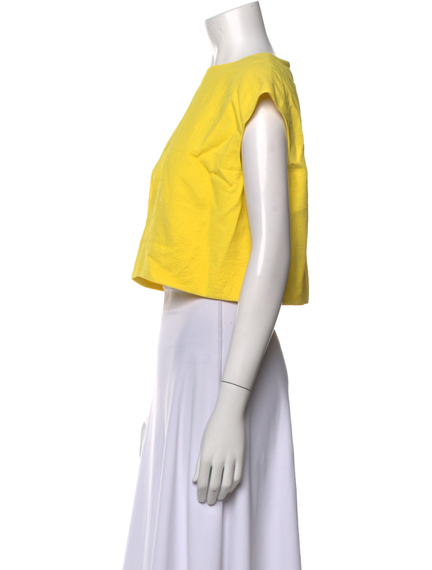 Emilia Wickstead Bateau Neckline Short Sleeve Crop Top w/ Tags