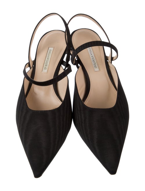 Emilia Wickstead Satin Slingback Flats