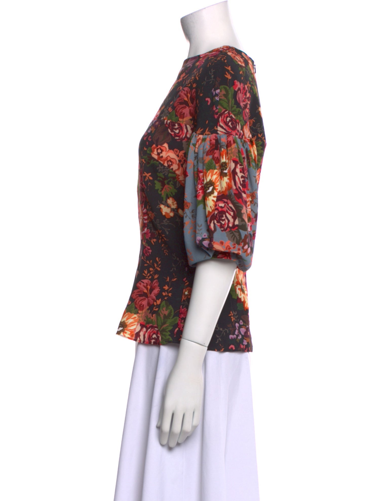 Emilia Wickstead Floral Print Bateau Neckline Blouse