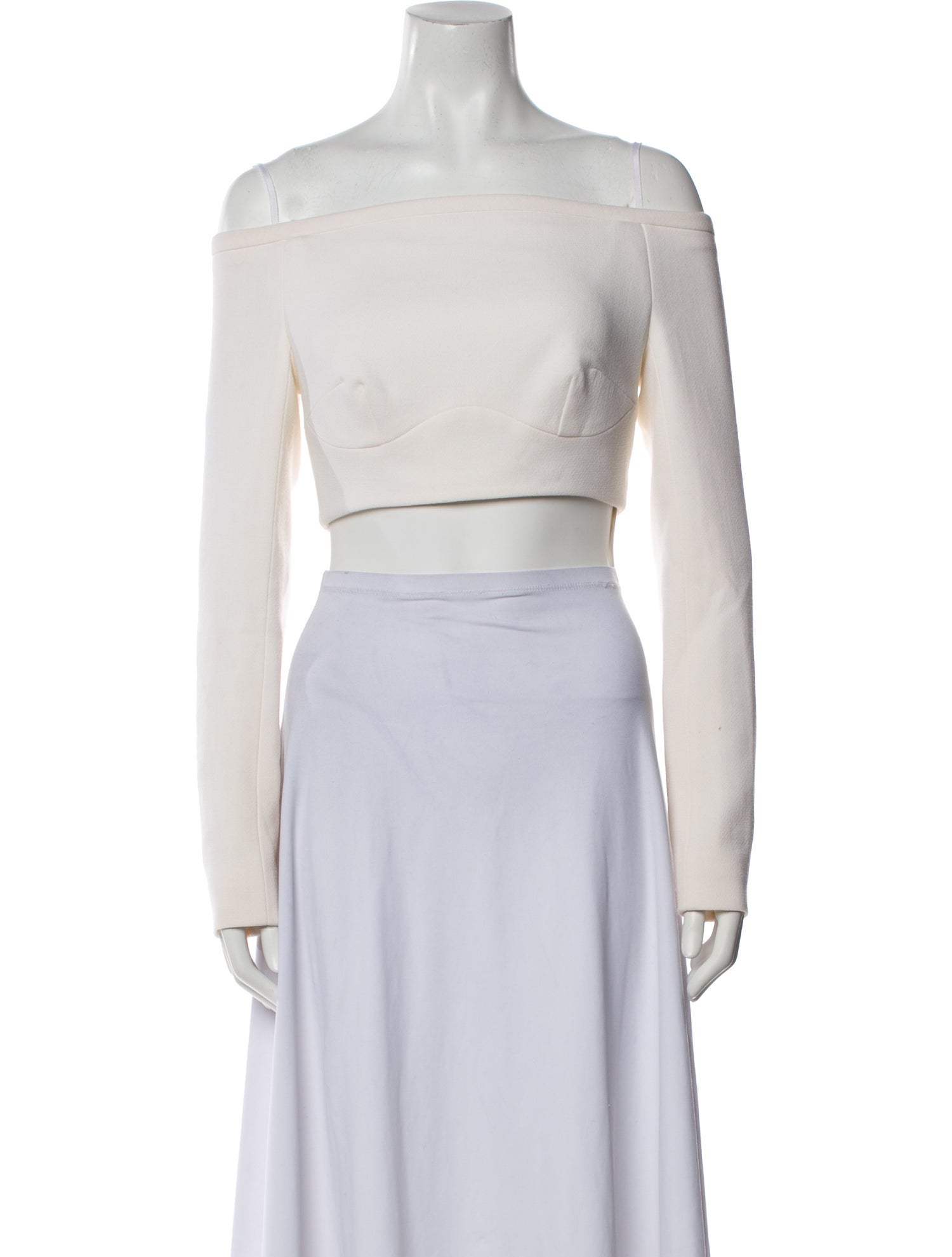 Emilia Wickstead Wool Off-The-Shoulder Crop Top