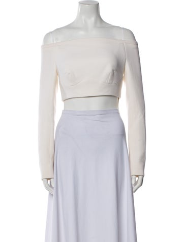 Emilia Wickstead Tops Wool Off-The-Shoulder Crop Top Us4, UK8 | S