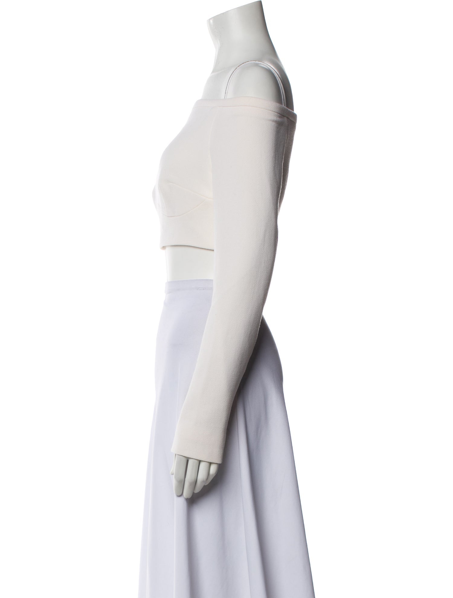 Emilia Wickstead Wool Off-The-Shoulder Crop Top