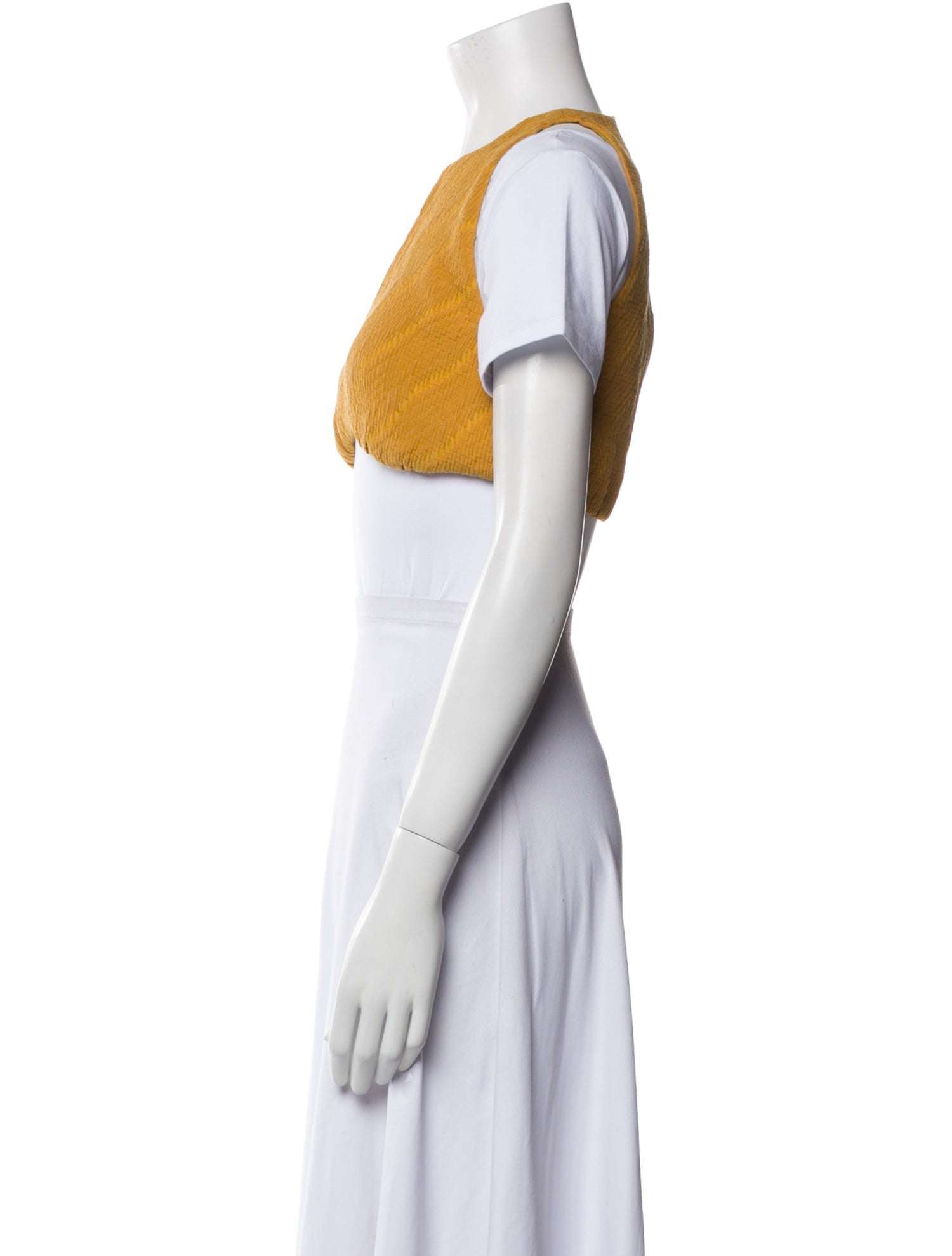 Emilia Wickstead Silk Crew Neck Crop Top