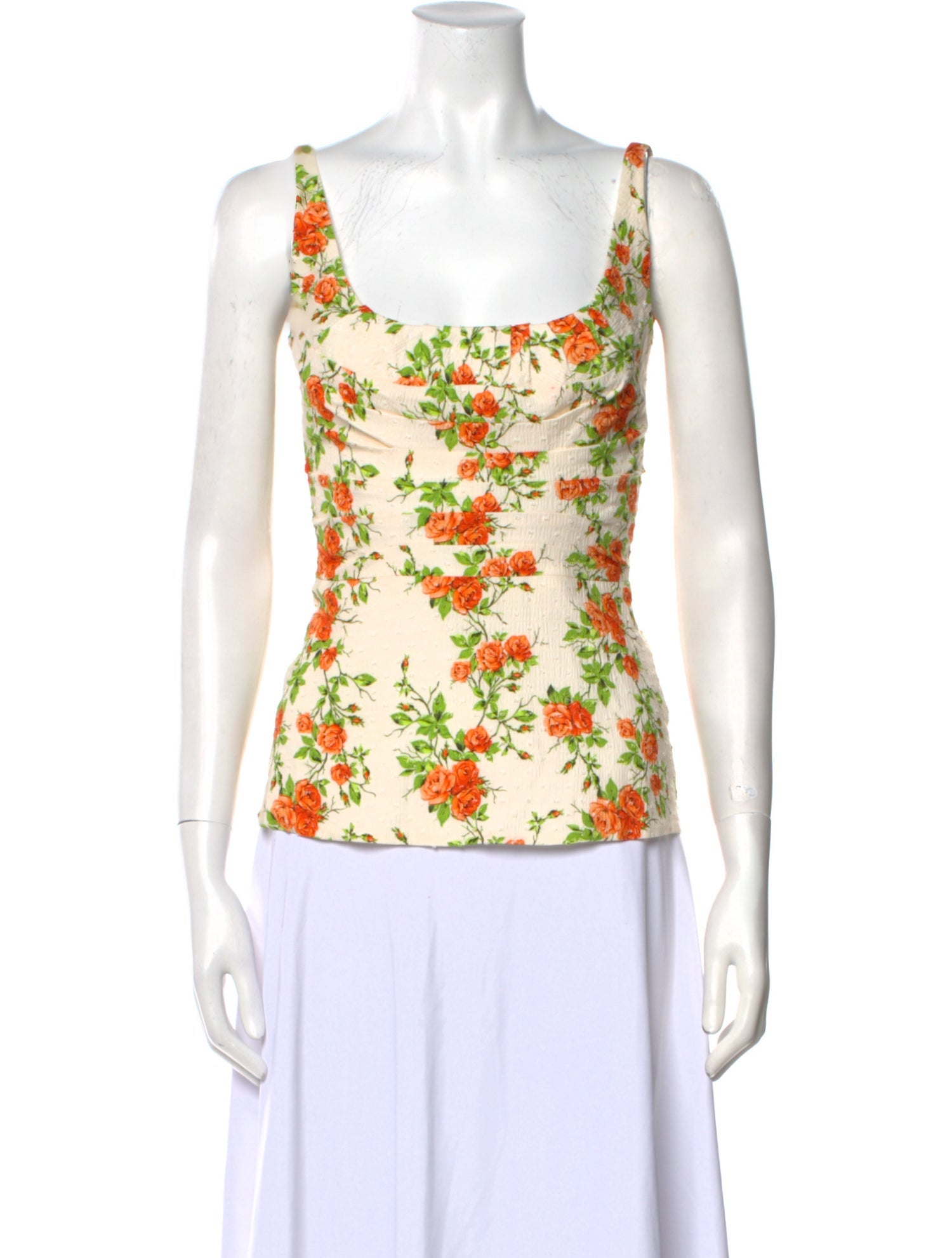 Emilia Wickstead Floral Print Square Neckline Top