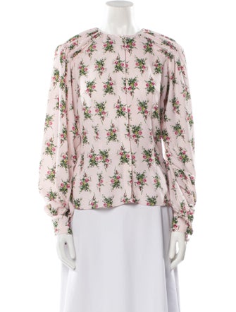 Emilia Wickstead Floral Print Crew Neck Blouse