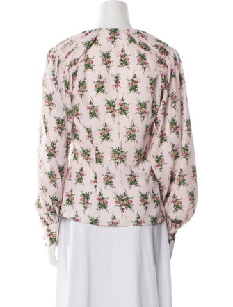 Emilia Wickstead Floral Print Crew Neck Blouse