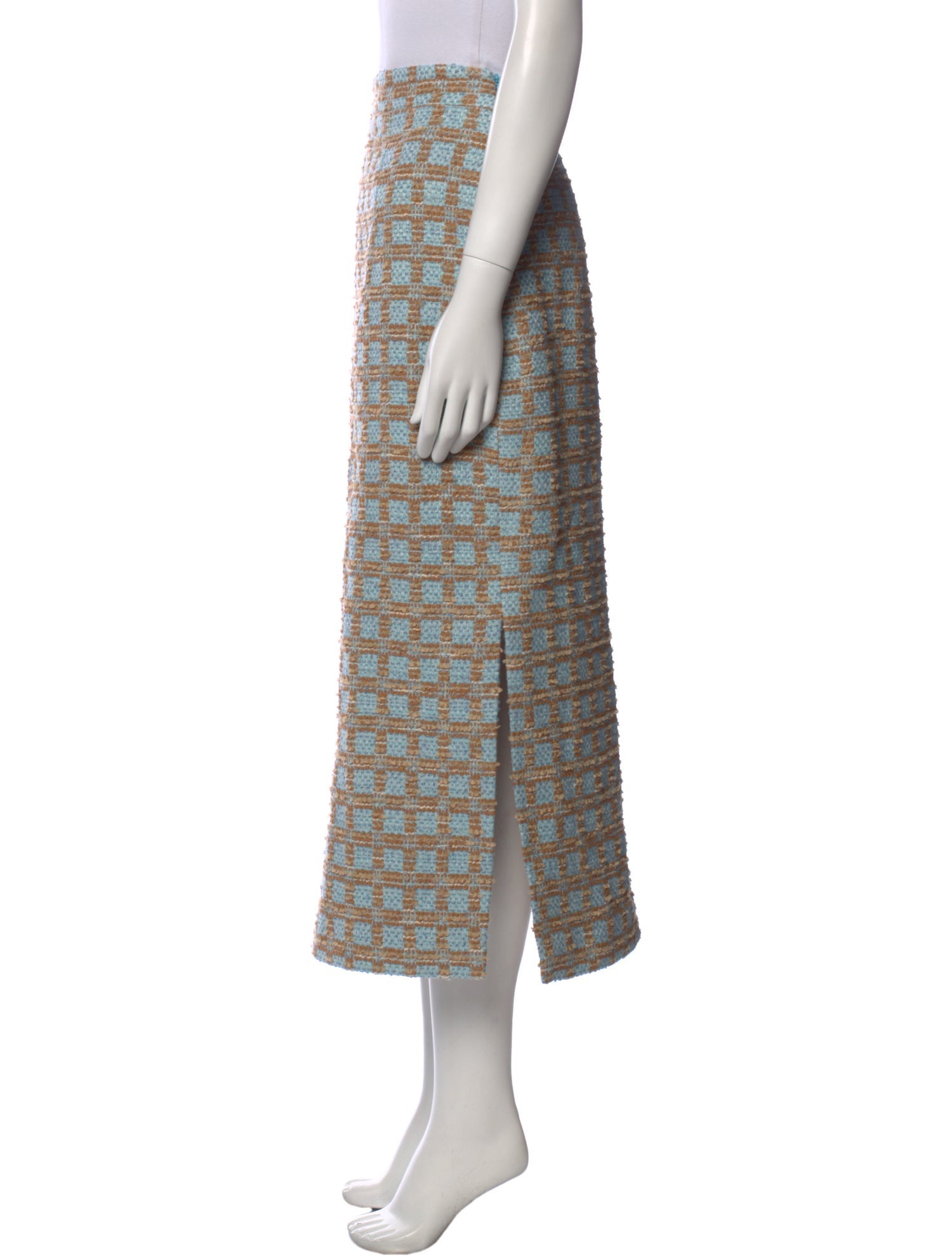 Emilia Wickstead Plaid Print Midi Length Skirt