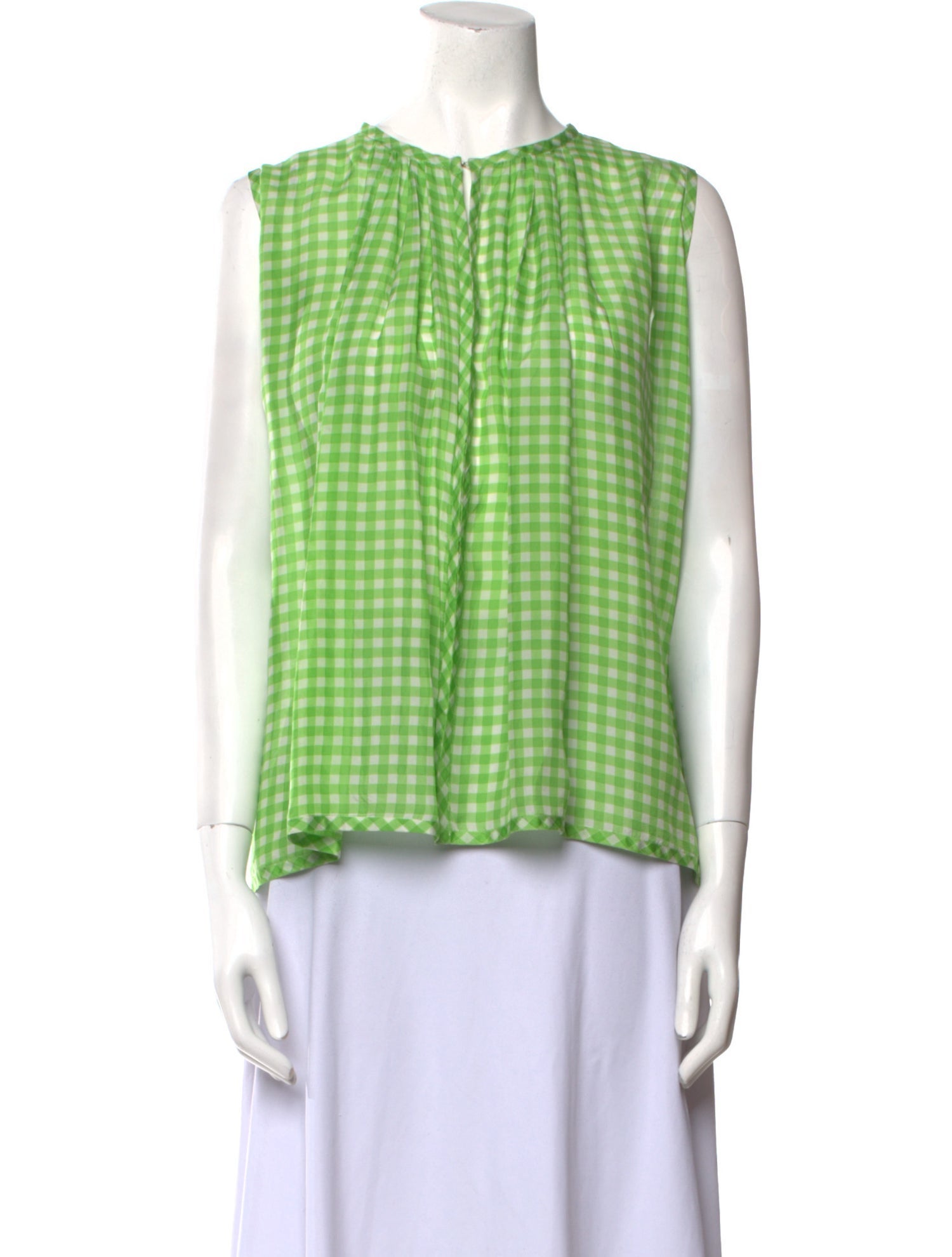 Emilia Wickstead Silk Plaid Print Blouse