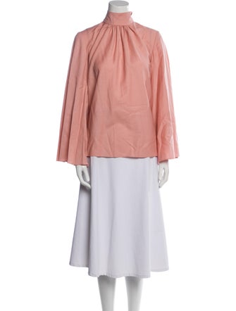 Emilia Wickstead Virgin Wool Mock Neck Blouse