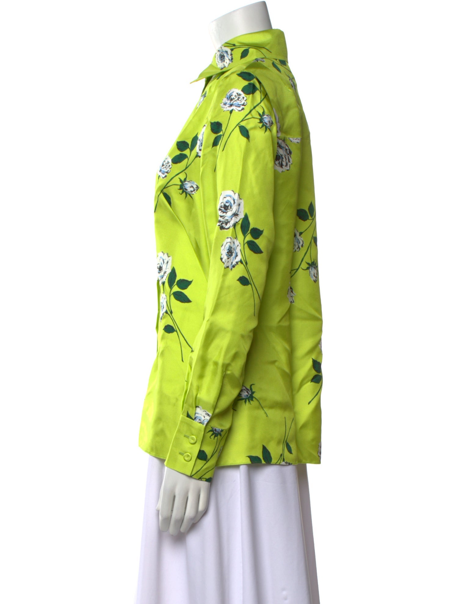 Emilia Wickstead Silk Floral Print Button-Up Top