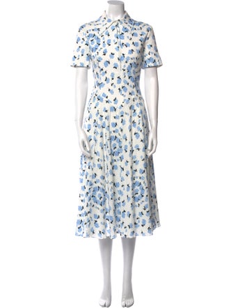 Emilia Wickstead Floral Print Midi Length Dress