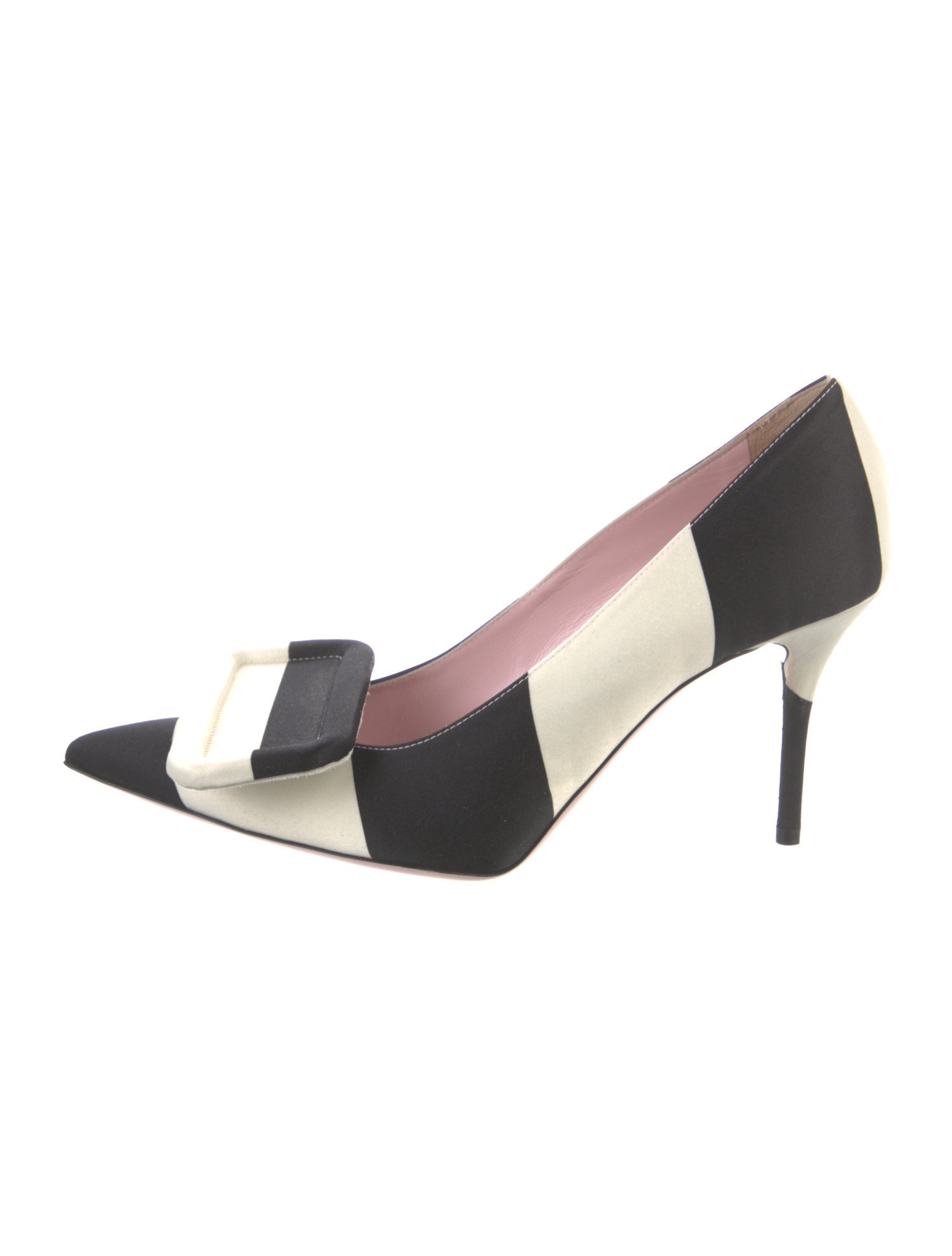 Emilia Wickstead Satin Colorblock Pattern Pumps