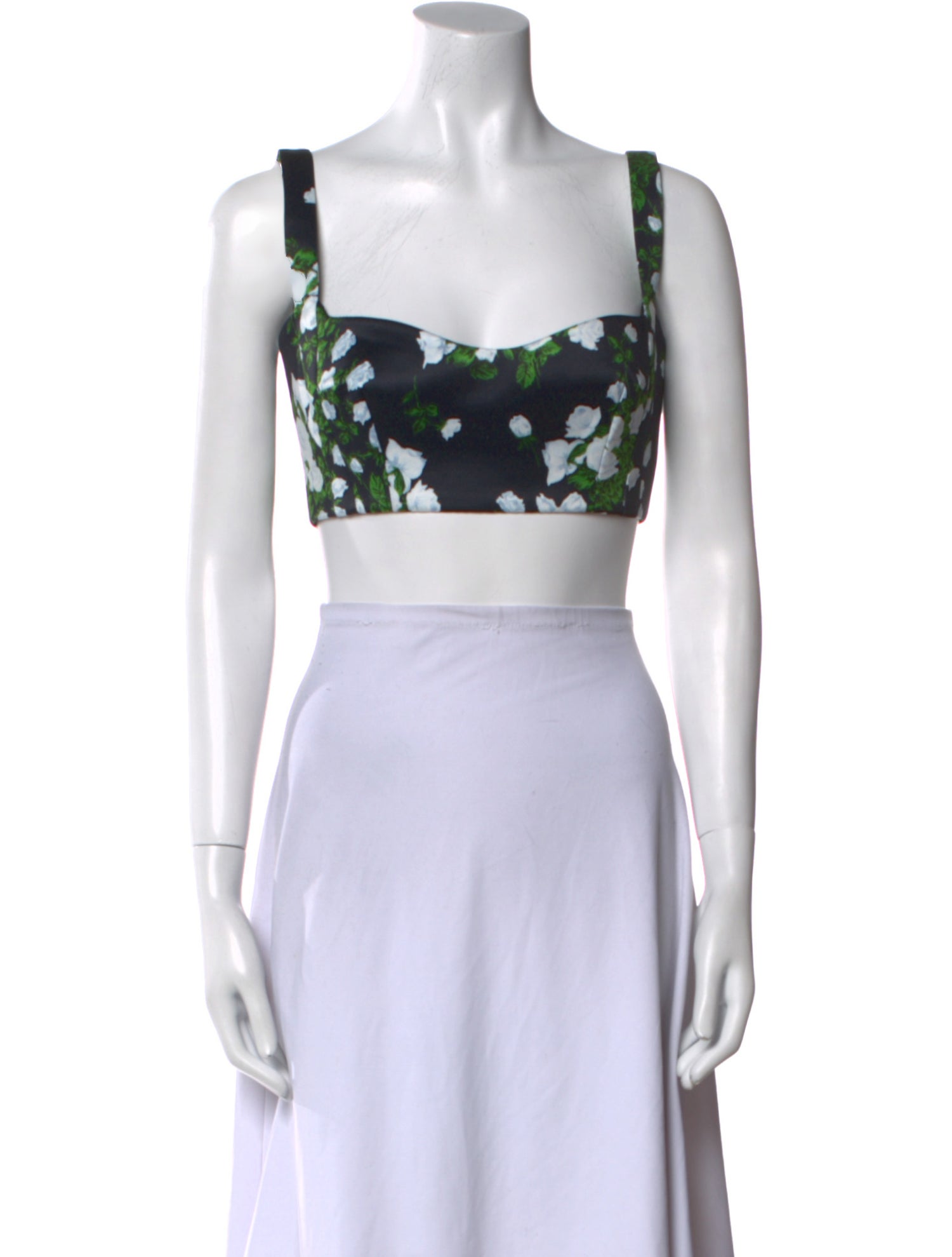 Emilia Wickstead Floral Print Square Neckline Crop Top w/ Tags