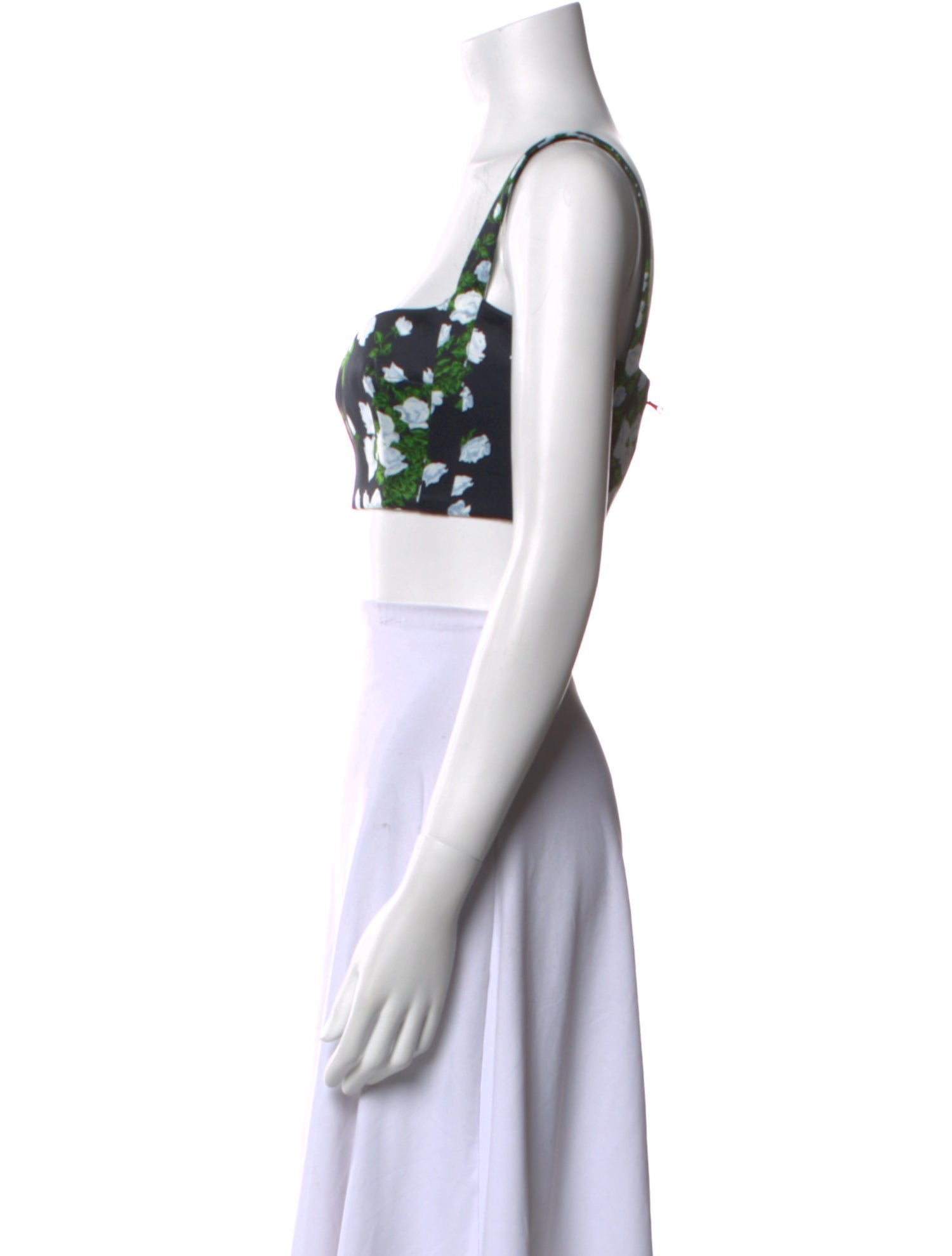 Emilia Wickstead Floral Print Square Neckline Crop Top w/ Tags