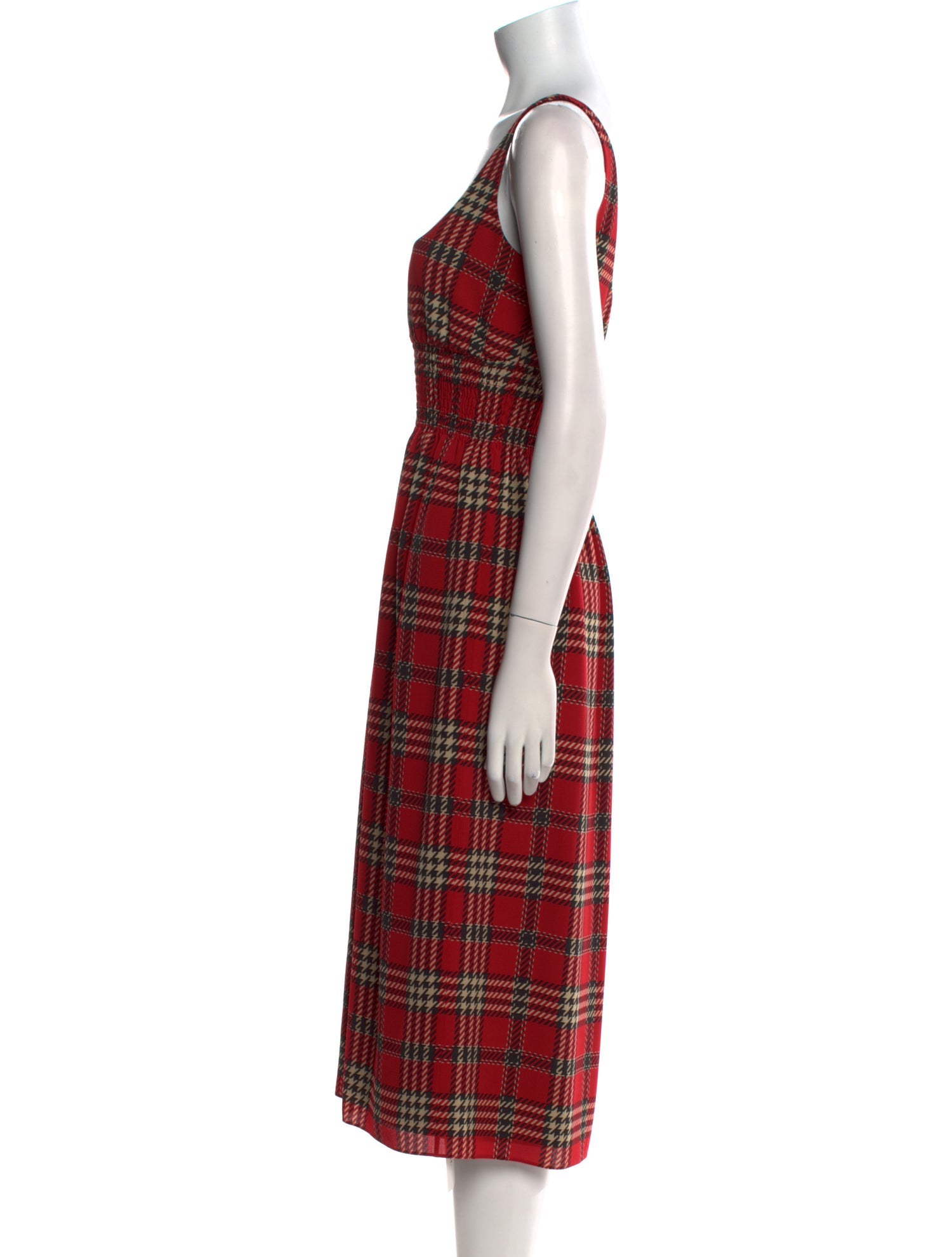 Emilia Wickstead Plaid Print Midi Length Dress