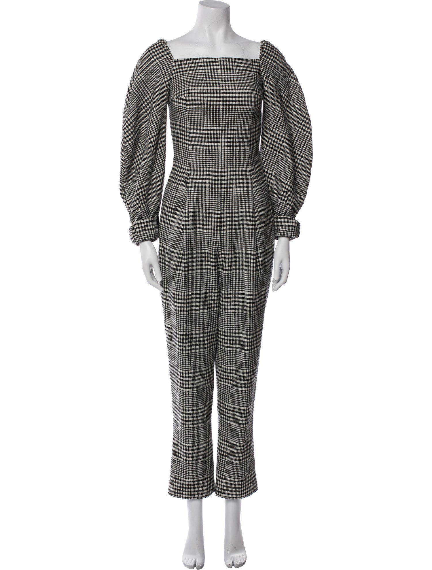 Emilia Wickstead Wool Plaid Print Jumpsuit